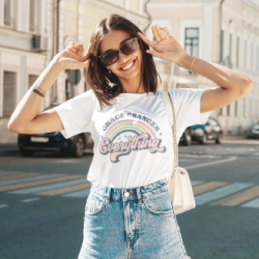 Retro Car Print Shirt 90s Cute Tees Ladies Women Short Sleeve Summer Clothes Tops Female Fashion Cartoon Tshirts Graphic TShirt