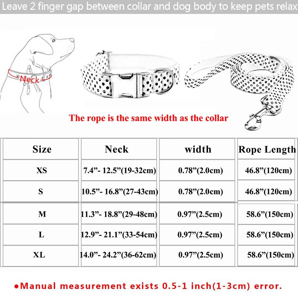 Personalized Customized Dog Collar Set Soft Padded Free Engraving Name for Small Medium Large Dogs Adjustable 8 Colors Dog Leash