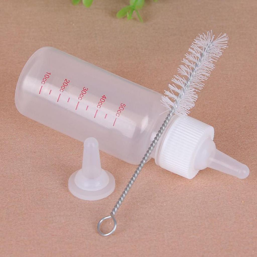 Cat Bottles For Kittens 50ml Pet Milk Feeder Nursing Bottles Leak-Proof Baby Cat Nipple Feeder Set For Bunny Daily Squirrel