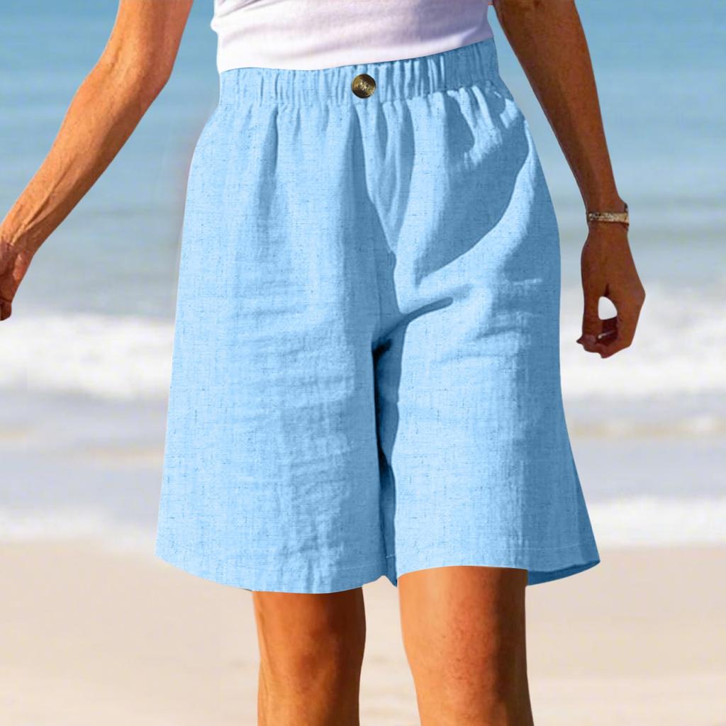 Damen Locker Lässig Hochtailliert Schleife Elastischer Bund Karierte Shorts Lässige Shorts