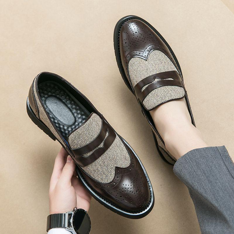 

Мужская повседневная обувь Броги Плоские Формальные из Цельнозерновой кожи Туфли Кожаные Мужские Заостренный Носок Деловые Удобные Дизайнерские на Акции Новые 44