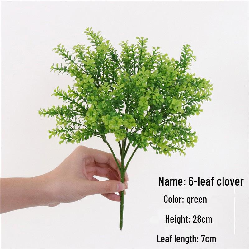 Artificial Green Plant Bundle: Decorative Plastic Grass, Water Grass, Plastic Flower, and Fern.
