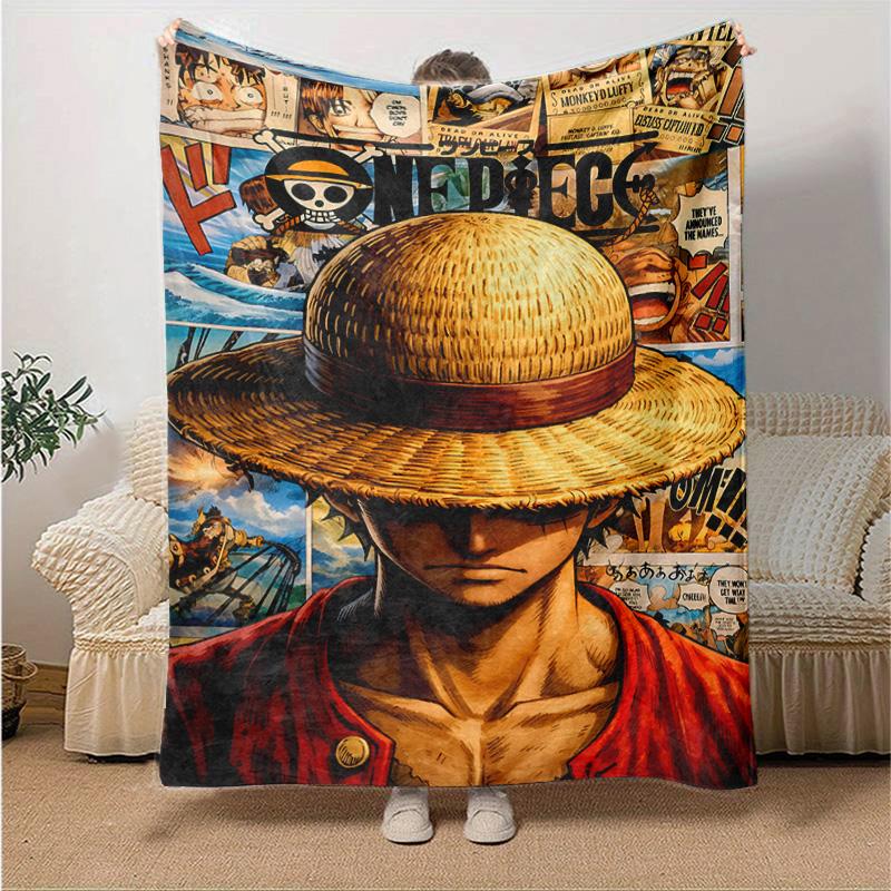 1pc One Piece Adventure Soft Throw Blanket Flannel All Season Light Weight Living Room/Bedroom Warm Blanket. M7270146