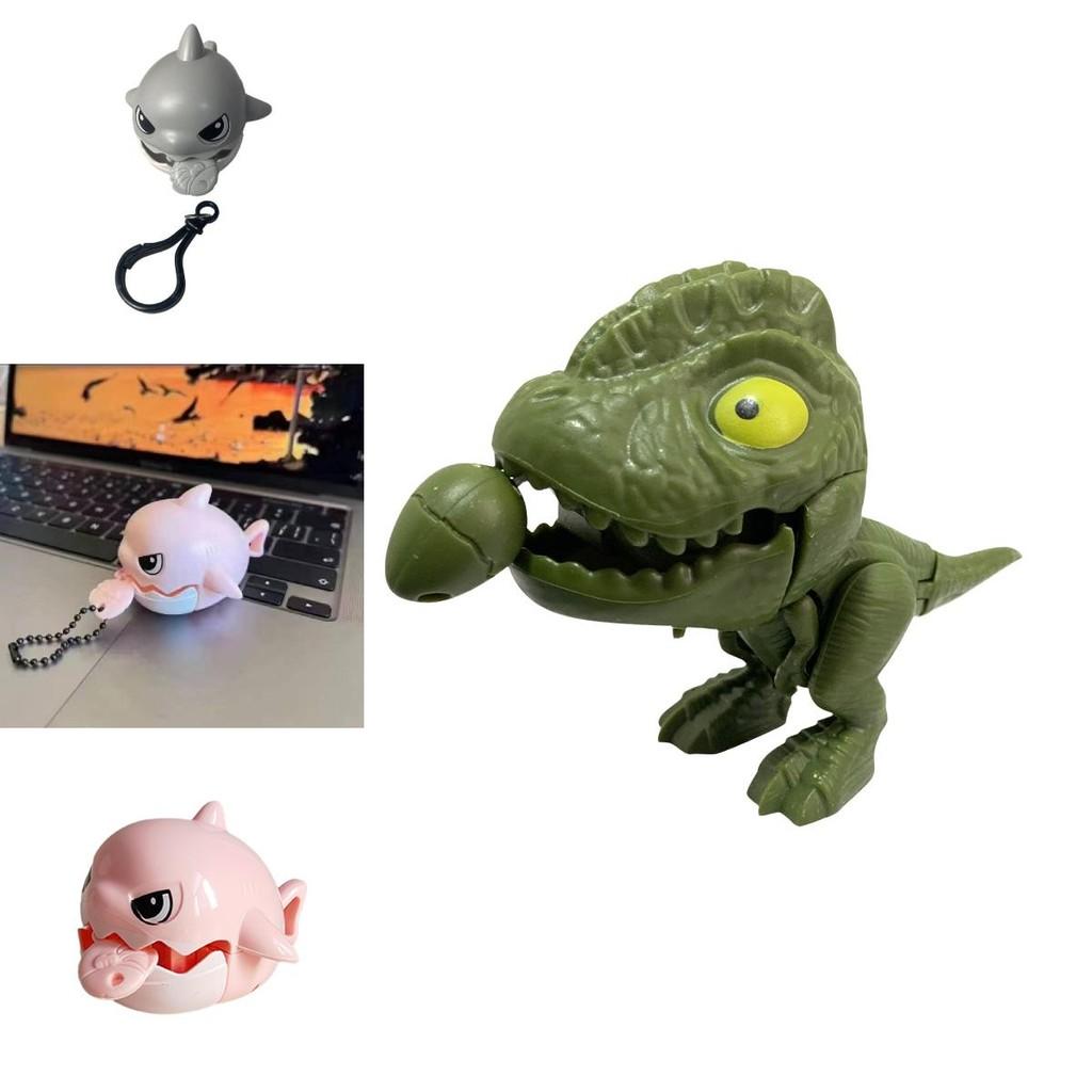 Adorable Shark Dinosaur Keychain Rope Toy Made From Durable Plastic Material For Kids