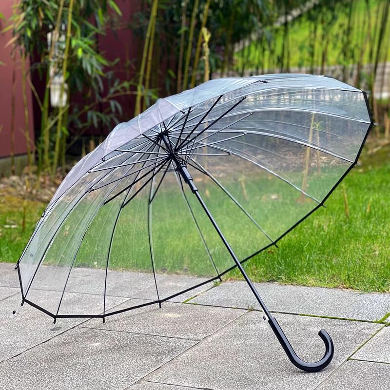 Automatic Transparent Long-Handle Windproof Umbrella