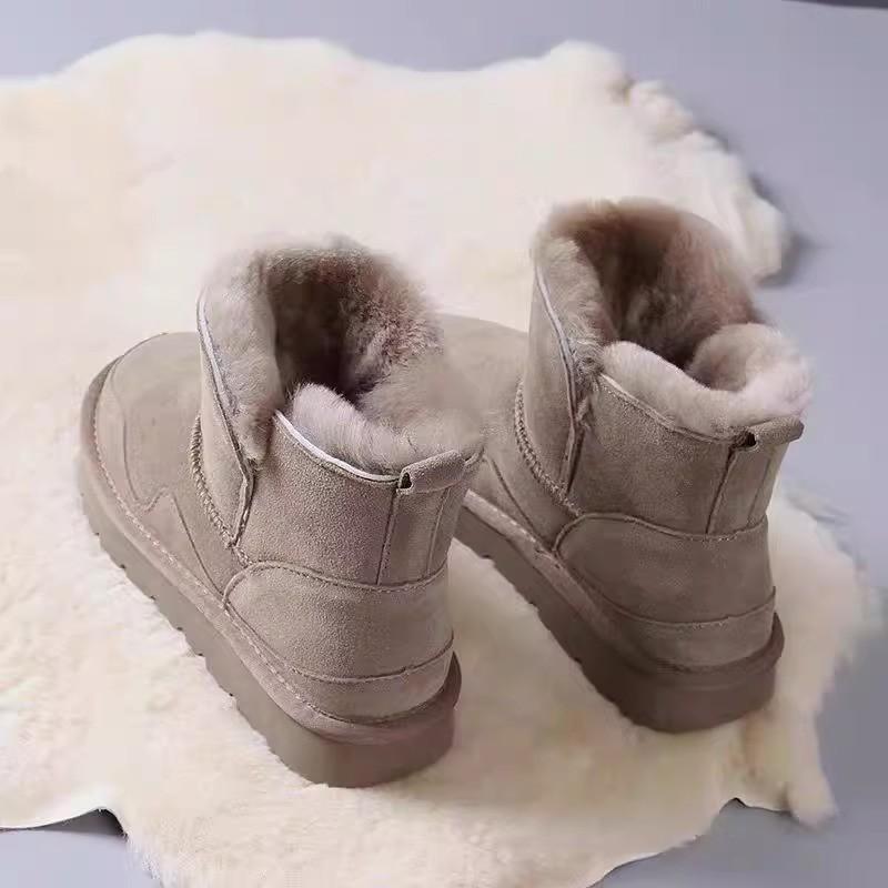 Women's Winter Platform Snow Boots Warm Faux Suede Ankle Booties Shoes With Faux Fur Lining Comfortable Fuzzy Anti-Slip Walking Short Boots for Women