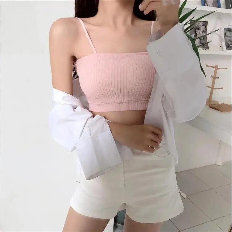 Underwear Female Student Korean Version Chest-wrapped Junior High School Student Sling Sexy Tube Top Outer Wear Girl Vest Chest-wrapped Bra Cover