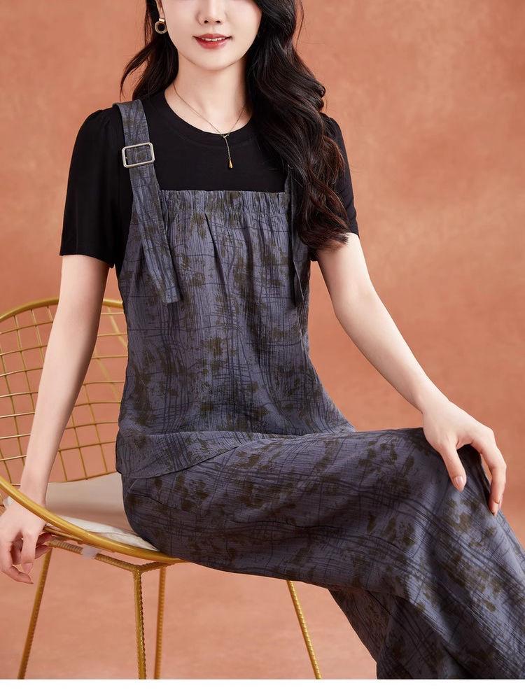 2025 Summer Fashion: Trendy Influencer Street Style Two-Piece Set with Wide-Leg Pants