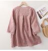 Summer Cotton Linen Patchwork Organza Shirt - Retro Artistic Zen Tea Ceremony Loose Top for Women