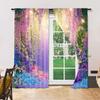 2 Stück Mehrzweck Verträumter Fenster Vorhang Polyester Material Elegantes Blumenmuster Fenster Vorhänge Design für Raumdekor Ästhetisch