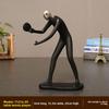 Schwarz Modern Abstrakt Harz Radfahrer Radfahrer Ornamente Statue Athlet Figur Tennis Kunst Büro Zimmer Miniatur Dekoration