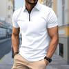 Men's Shirt Polo Casual Zip Short Sleeve Fashion Casual Zipper Summer Spring Regular Fit 3D Naked Color Print Shirt