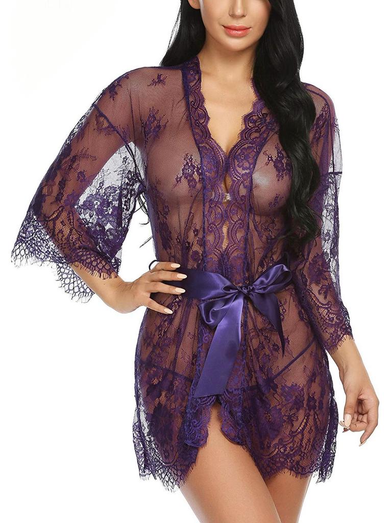 Plus Size Women's European & American Lace Lingerie Sleepwear