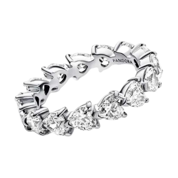 Pandora Heart Shaped Sterling Silver Cubic Zirconia Ring Women ring 193103C01 Box,48