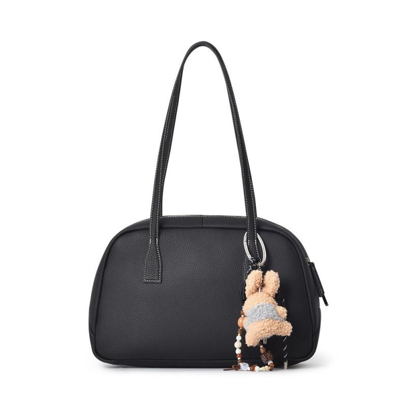

Retro Luxury Bowling Bag Genuine Leather Work Commuter Handheld Shoulder Versatile Crossbody 33cmx10cmx24cm