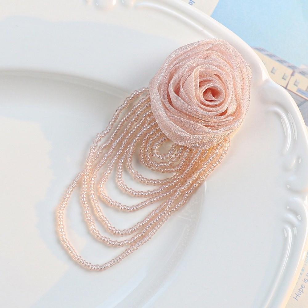 Mesh Chest Flower Handmade Clothing Patches Retro Organza Rose Flower  Hair Clip Accessories