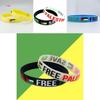Free Palestine Commemorative Silicone Bracelet With Geometric Design Environmentally Friendly
