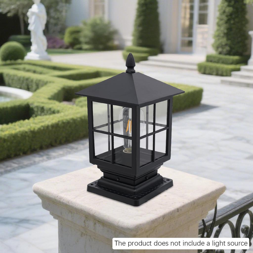 Retro Column Lamp, Aluminum Alloy Column Light, Indoor and Outdoor Post Light E27, Suitable for Porches, Pathways, Entrances