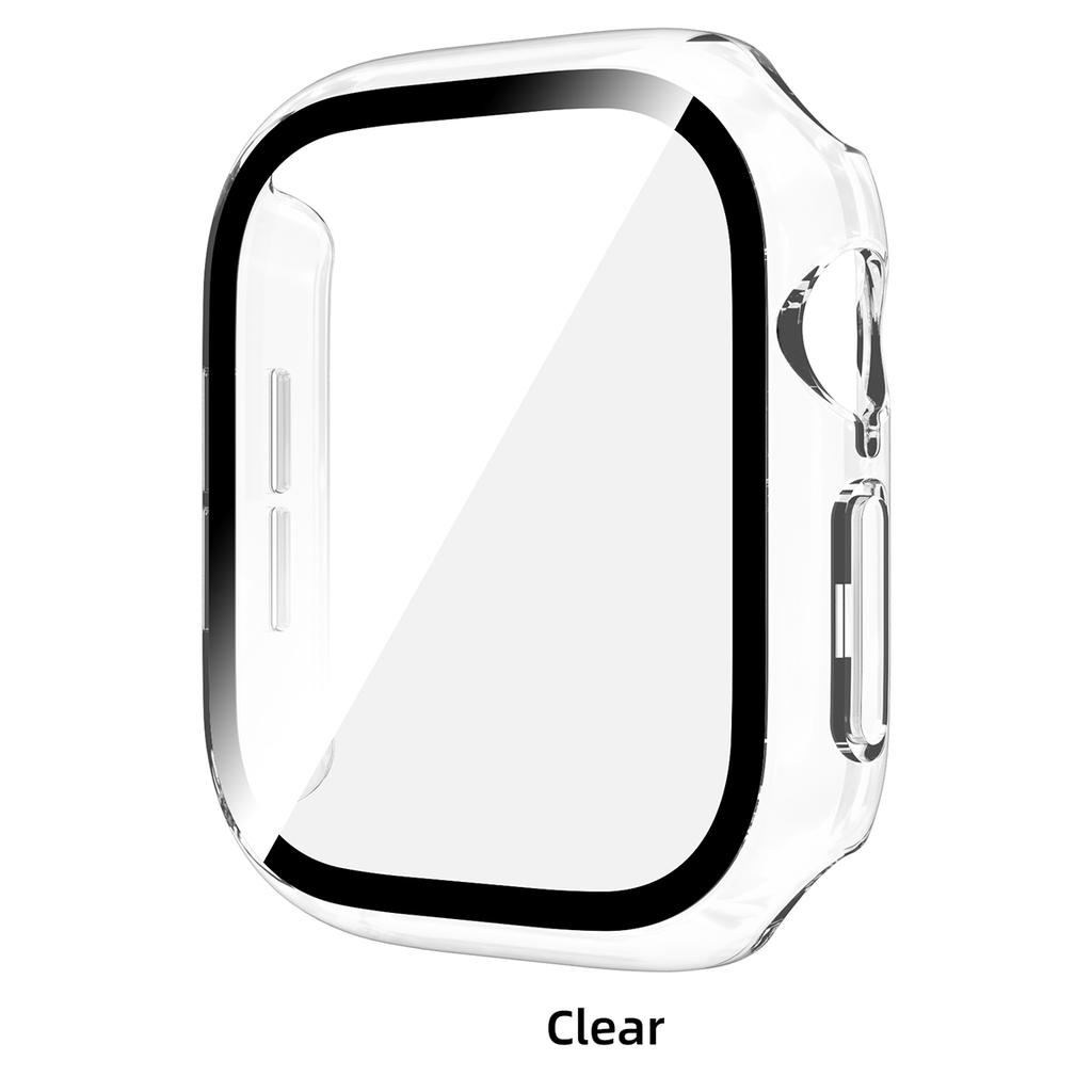 Gehärtetes Glas PC-Hülle für Apple Watch 12 46mm 42mm Harter Stoßfänger Displayschutz Abdeckung für Iwatch Serie 12 Schalen Zubehör 7