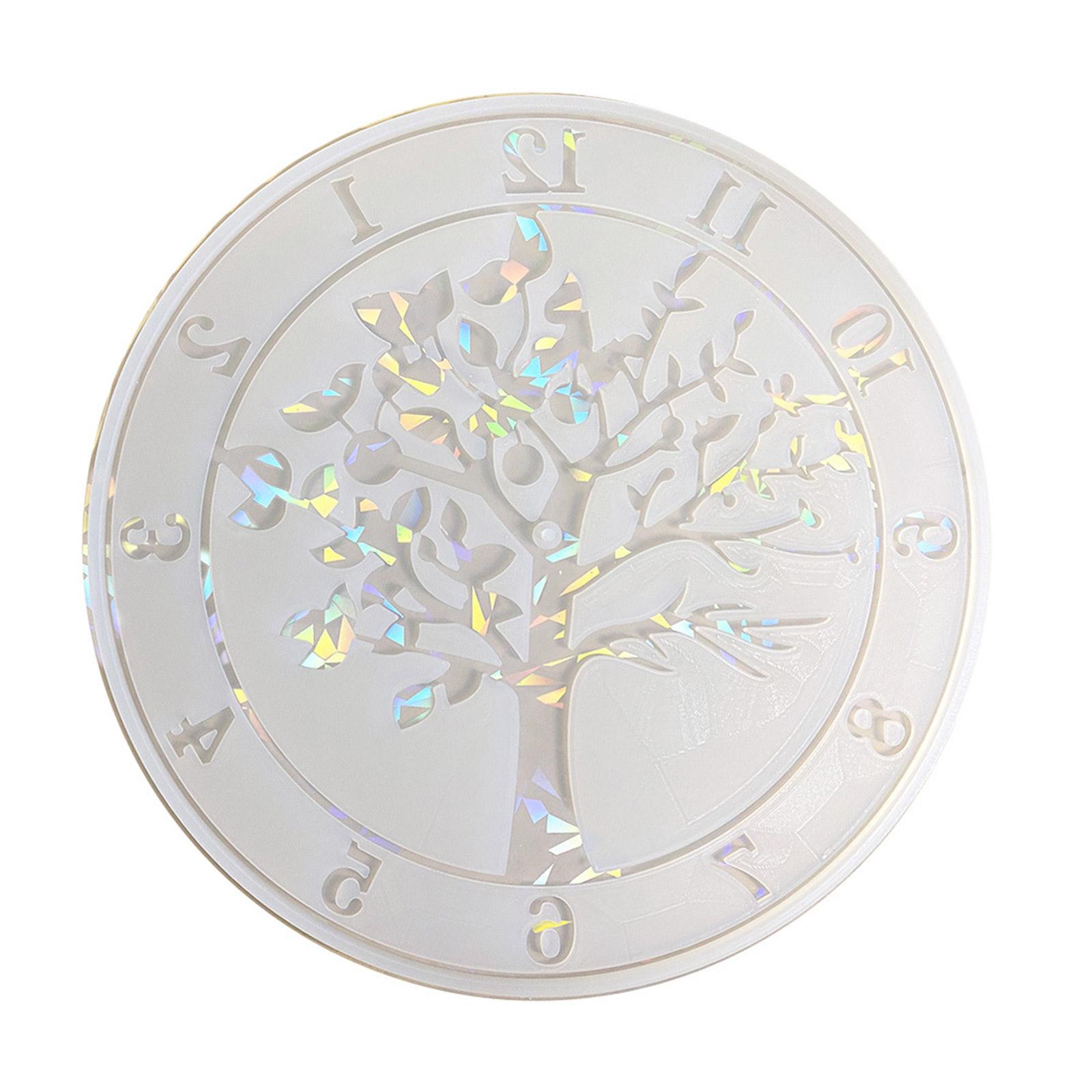 

Rainbow Effects Resin Clock Mold DIY tree Clock Silicone Mold Holographic Resin Clock Mold Wall Pendant Ornament чистый