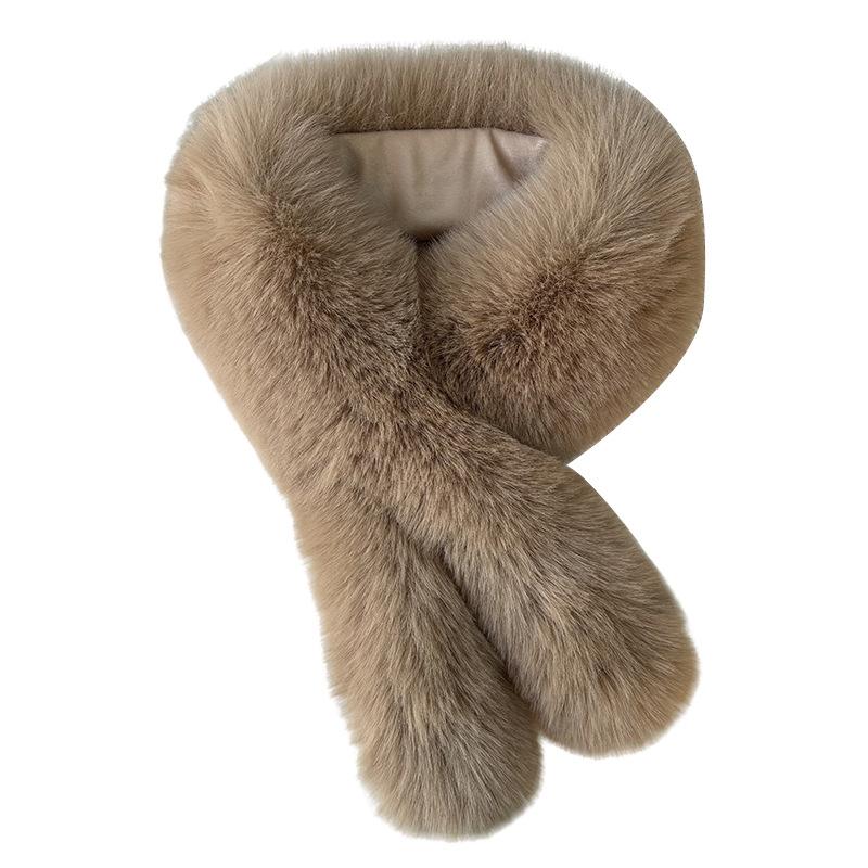 Herren Damen Kunstfuchsfell Magnetischer Schal Dick Warm Halskragen Einfach Vielseitig Winter Plüsch Nackenschutz