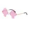 Personality Funny Mushroom Sunglasses Girls Tide Prom Art Photography Frameless Sunglasses