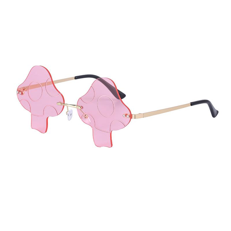Personality Funny Mushroom Sunglasses Girls Tide Prom Art Photography Frameless Sunglasses