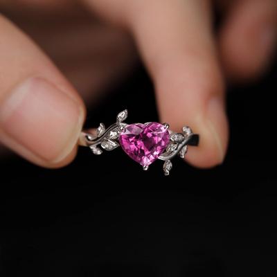 Trend Red Heart Cubic Zirconia Rings For Women Grace Wedding Engagement Accessories Female Romantic Valentine'S Day Jewelry