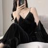 New Autumn and Winter Clothing Island Velvet Sweet Girl Princess Style Lace Women's Loungewear Three-piece Pajama Set