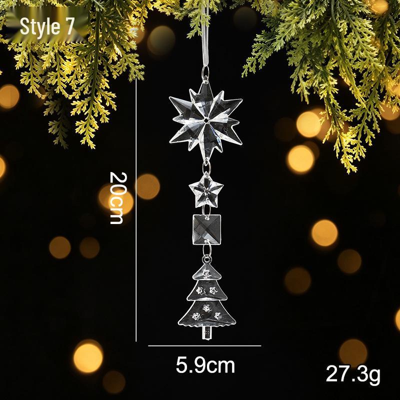 Crystal Clear Acrylic Snowflake and Icicle Christmas Tree Ornaments