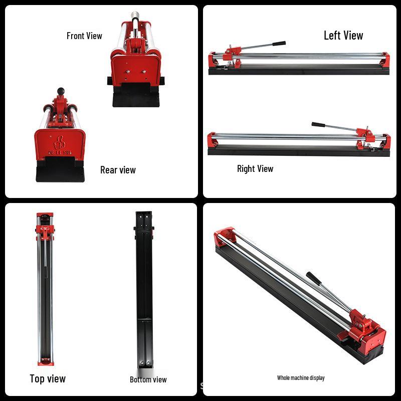 Manual Tile Cutter with Double Rail Steel Base, Push Knife, Scoring Knife, & Infrared Guide (600/800/1200 mm) for Wall & Floor Tiles.
