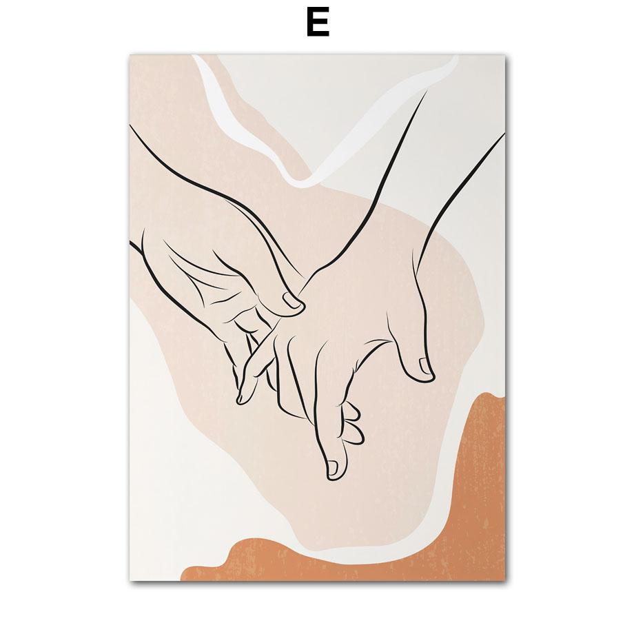 

Богемная мода Женщина Растение Пара Абстрактные линии Скандинавские постеры Печать Настенная живопись Холст Картина Гостиная Домашний декор 30X40cm No Frame