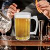 Beer Mug Large Capacity Acrylic Beer Drinking Cup 390Ml Handle Household Bar Water Cup for Home Restaurant Party