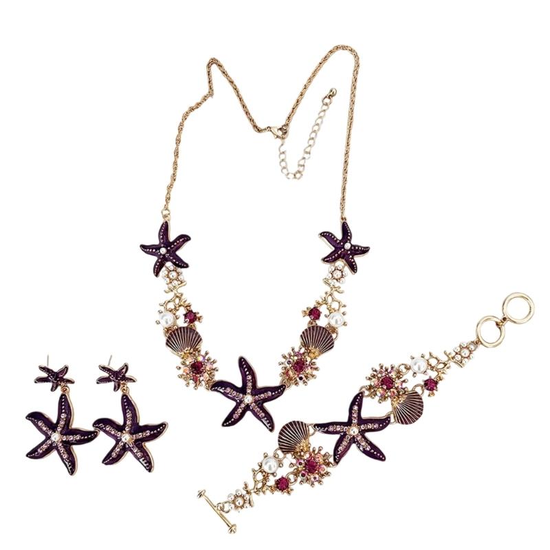 Themed 4 Piece Shell Necklace Collection Sensitive Skin Friendly Alloy Jewelry For Summer Vacation
