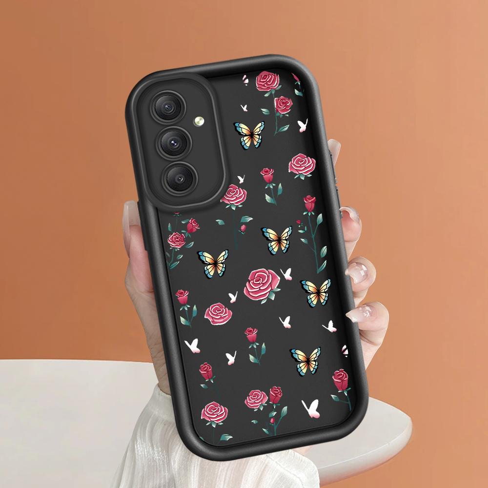 Soft Silicone Square Ladder Printing Pattern Phone Casing Full Cover Camera Shockproof Protection Rubber Case for Samsung