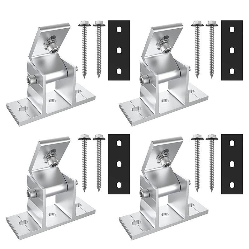 

ABUL-4 Pack Solar Panel Holders, Roof Hooks, 10-60° Attachment Solar Module, Adjustable Pv Module Holder For Solar Panel