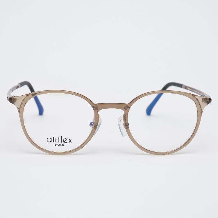 Alloaiweeo [Air Flex] Al6401 1313G Airflex Ultra-Lightweight_Clear Khaki Round Frame_Blue Light Lens Selection