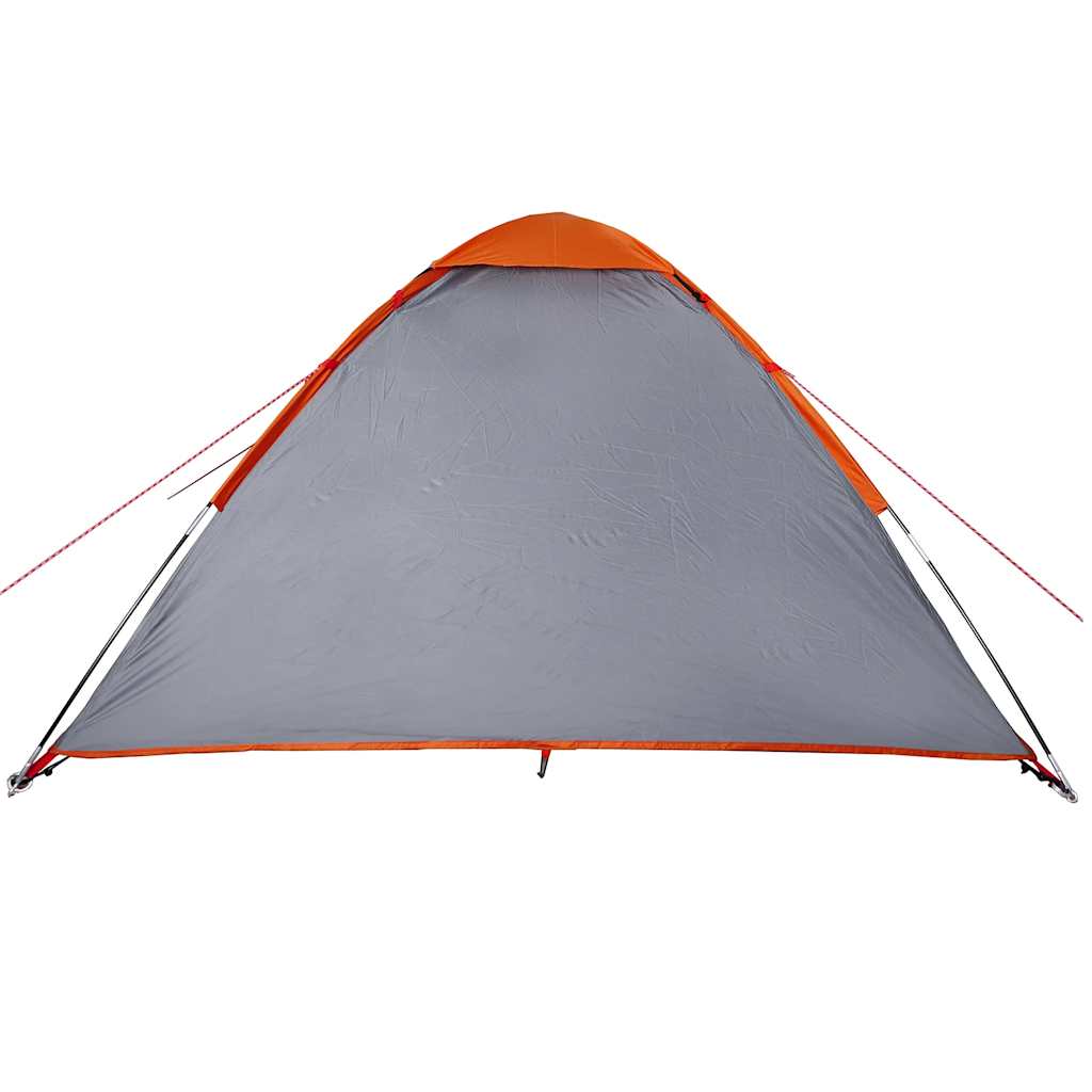 Dome Camping Tent for 4 Persons Grey and Orange Waterproof