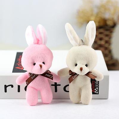 Connection Mini Teddy Dolls with Bow Tie Keychain Pendant Gift Plush Bunny Toys  Kids