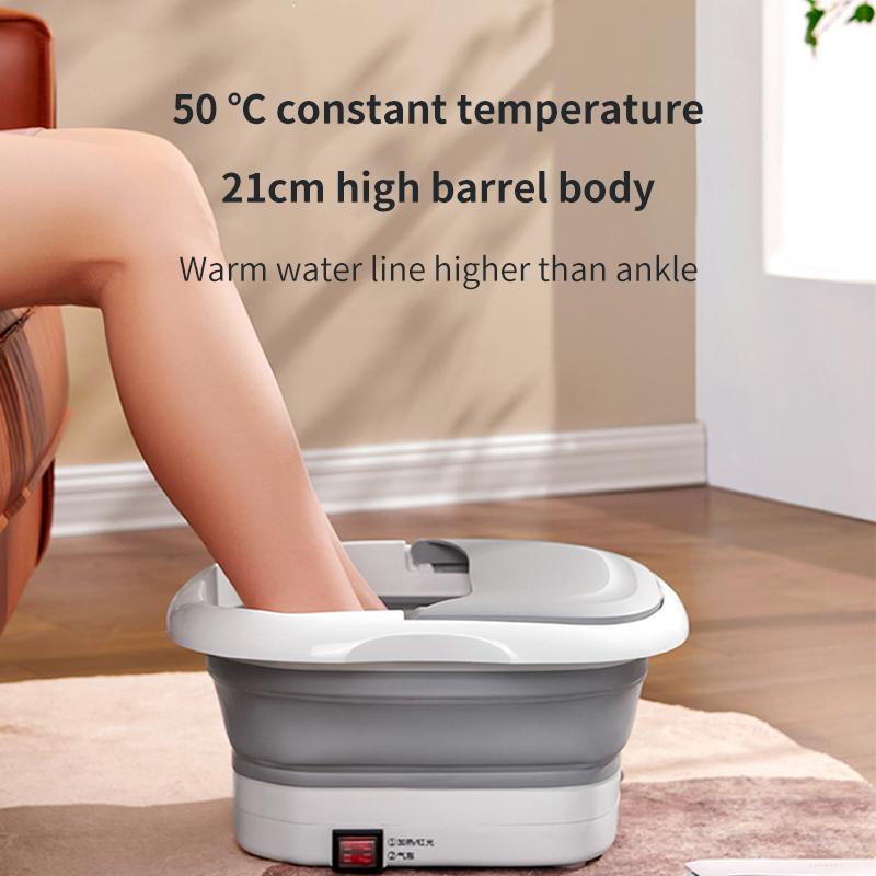 Foldable Foot Bath Massager With Bubble Infrared Heating Foot Soak Massage Wheels Massage Relaxation