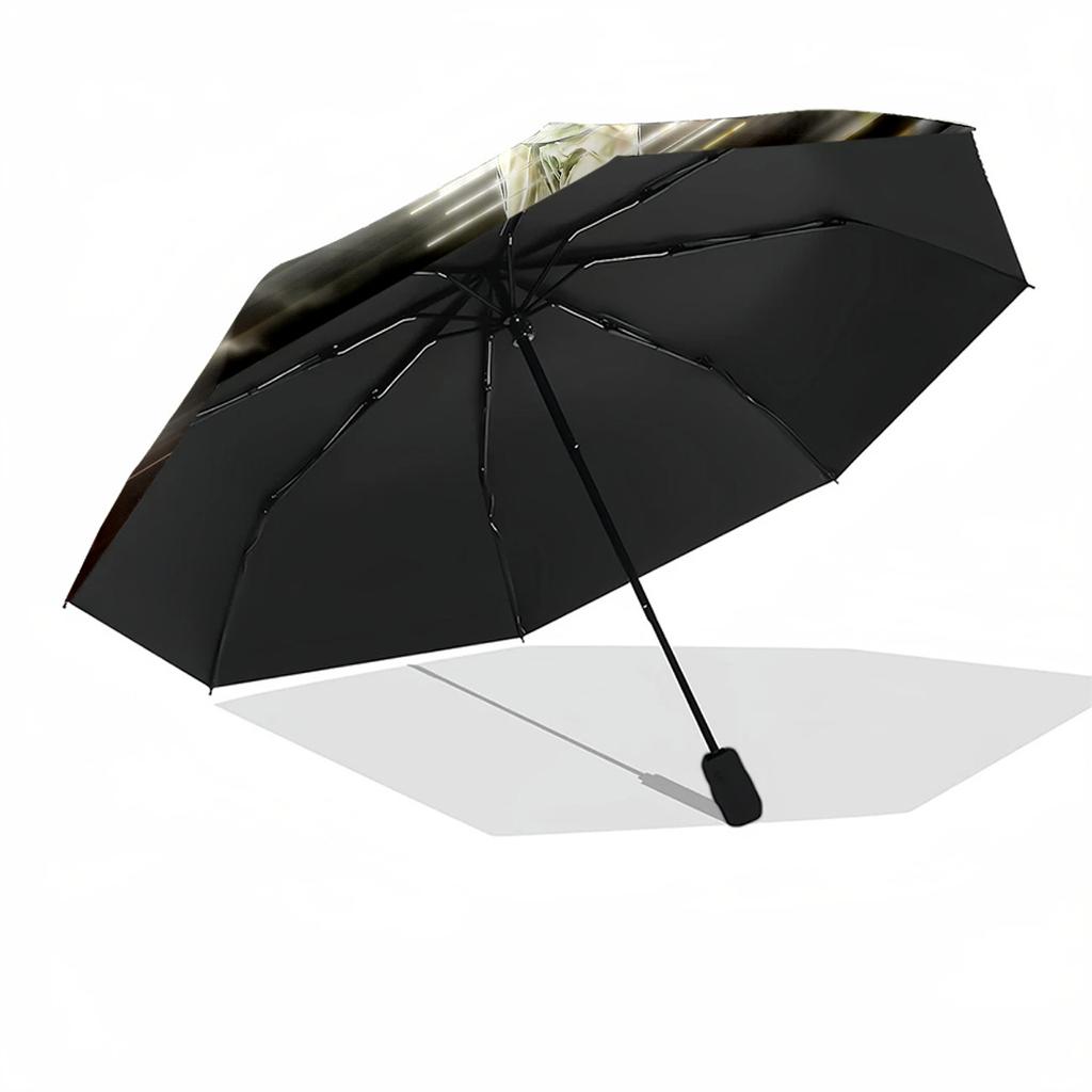 Dynamic Soccer Player Action Portable Automatic Umbrella Folding Umbrella with 8 Ribs Sturdy Construction All-Season Travel Fashionable Accessory
