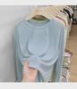Women's Summer Ice Silk Long-Sleeve T-Shirt: Thin, Loose, Round Neck, Niche Sunscreen & Trendy Air Conditioning Top.