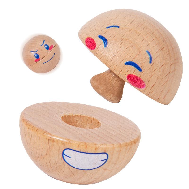 Early Education Wooden Emotional Expression Ball Expression Pairing Building Block Baby Concentration Training Early Education Educational Toys