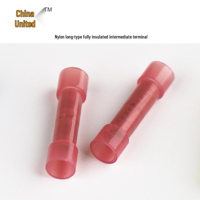 Middle Connect Nylon Long Terminal, 1.25/2/5.5 Fully Insulated Double Wire Quick Crimp Connector