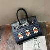 Kleines Haus High-End Rindsleder Krokodilmuster kontrastierend Platin Tasche neue Mode Schulter Umhängetasche Handtasche