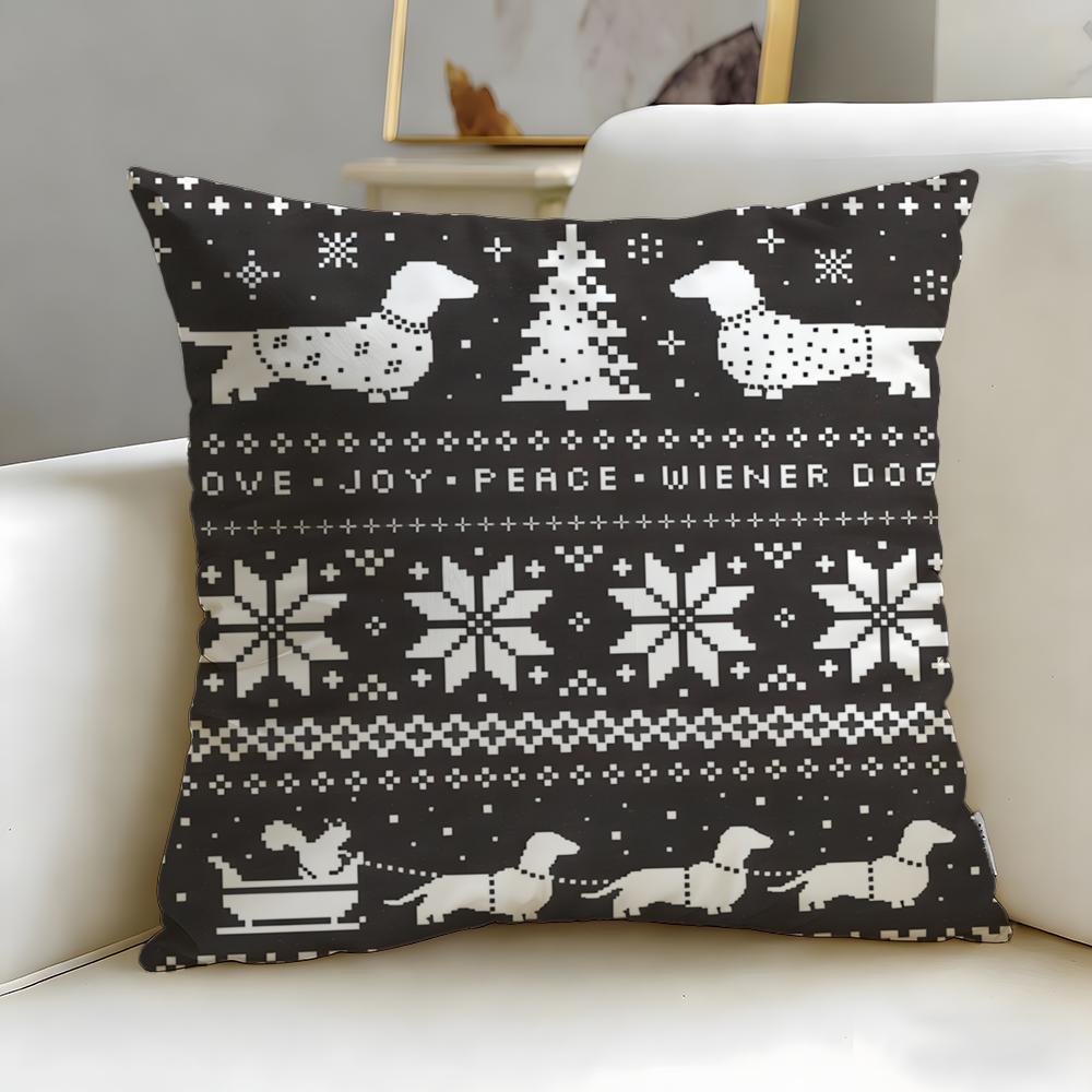Fair Isle Muster Kissenbezug Weich Leicht zu Waschen Kissenhülle Vielseitig für Sofa Bett Reise und Büro