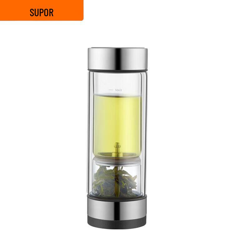 SUPOR 360ml Double Wall Glass Tea Infuser Mug