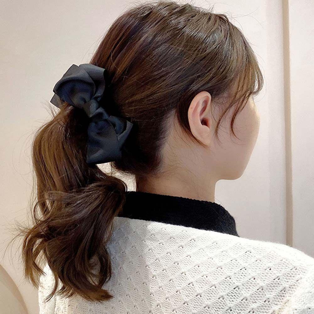 Bow Temperament Ponytail Holder Headwear Banana Clip Korean Style Vertical Clip Women Hair Clip