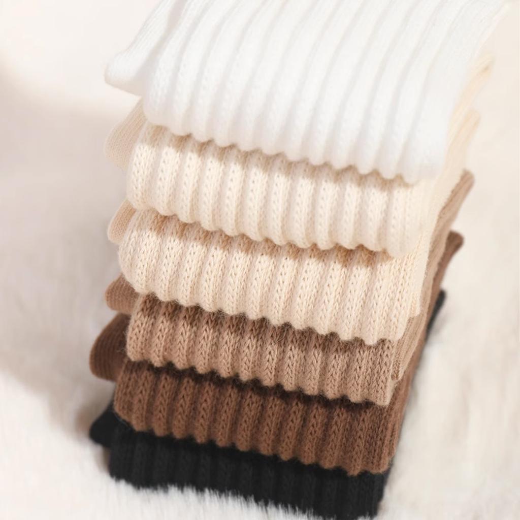 6 Pairs Women's Slouch Knit Socks Women Scrunch Socks Women Scrunchie Socks women crew socks Maillard color