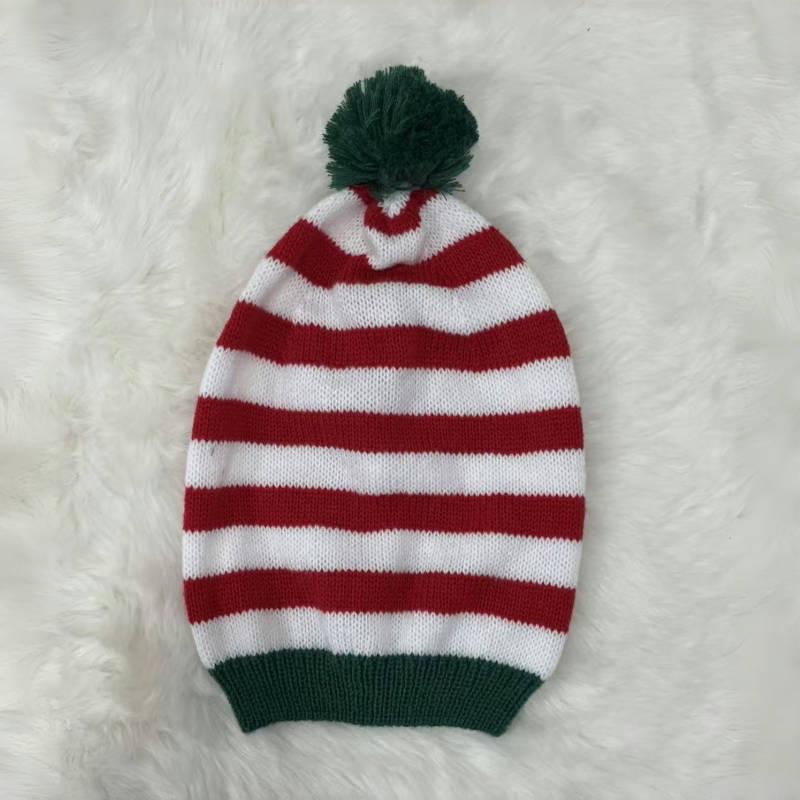 Gorro Festivo de Tricô com Pom-Pom de Papai Noel - Gorro de Natal Aconchegante para Pais e Filhos
